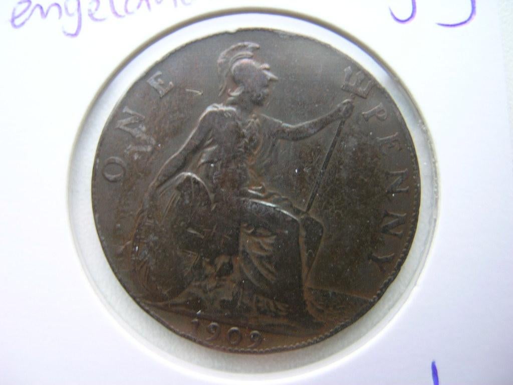 Penny 1909 Engeland (nr 1), Postzegels en Munten, Munten | Europa | Niet-Euromunten, Ophalen of Verzenden, Overige landen, Losse munt