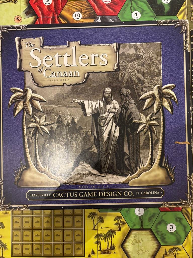 The Settlers of Canaan (versie van Catan), Hobby en Vrije tijd, Gezelschapsspellen | Bordspellen, Ophalen of Verzenden, Zo goed als nieuw