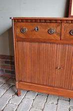 Prachtig antiek mahonie houten dressoir met jaloeziedeuren., Verzenden