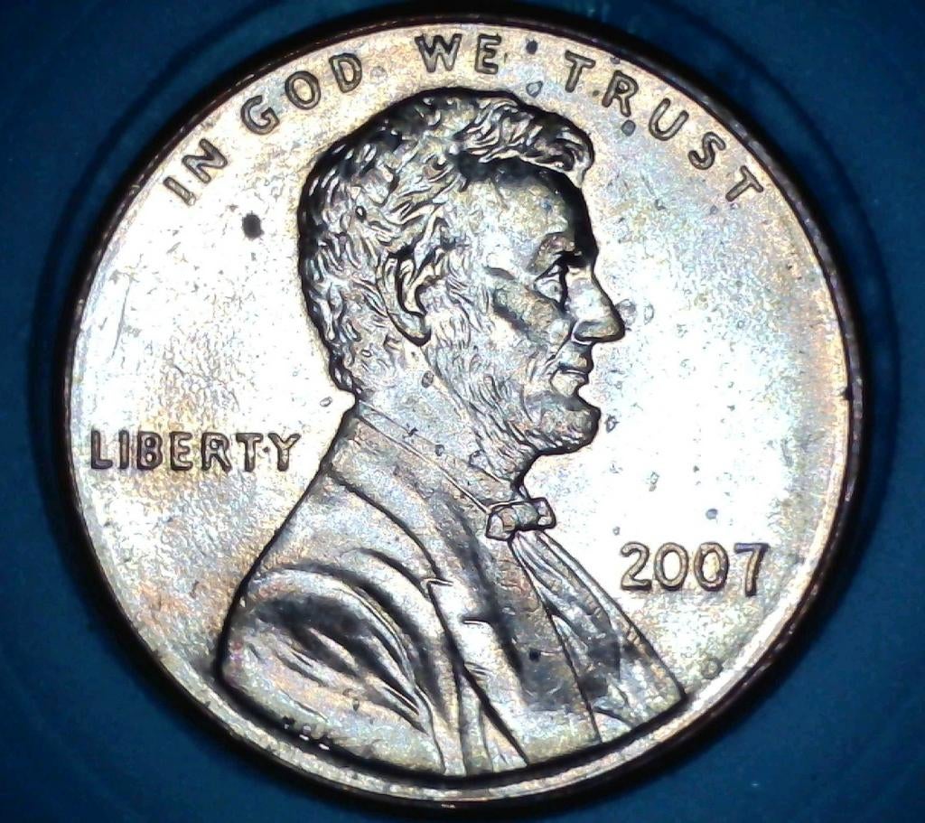 2007  Lincoln cent Die chip reverse, Ophalen of Verzenden, Losse munt