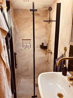 Trendy zwarte Douchedeur  Nisdeur 90x195 vouwdeur, Ophalen, Glas, Douche