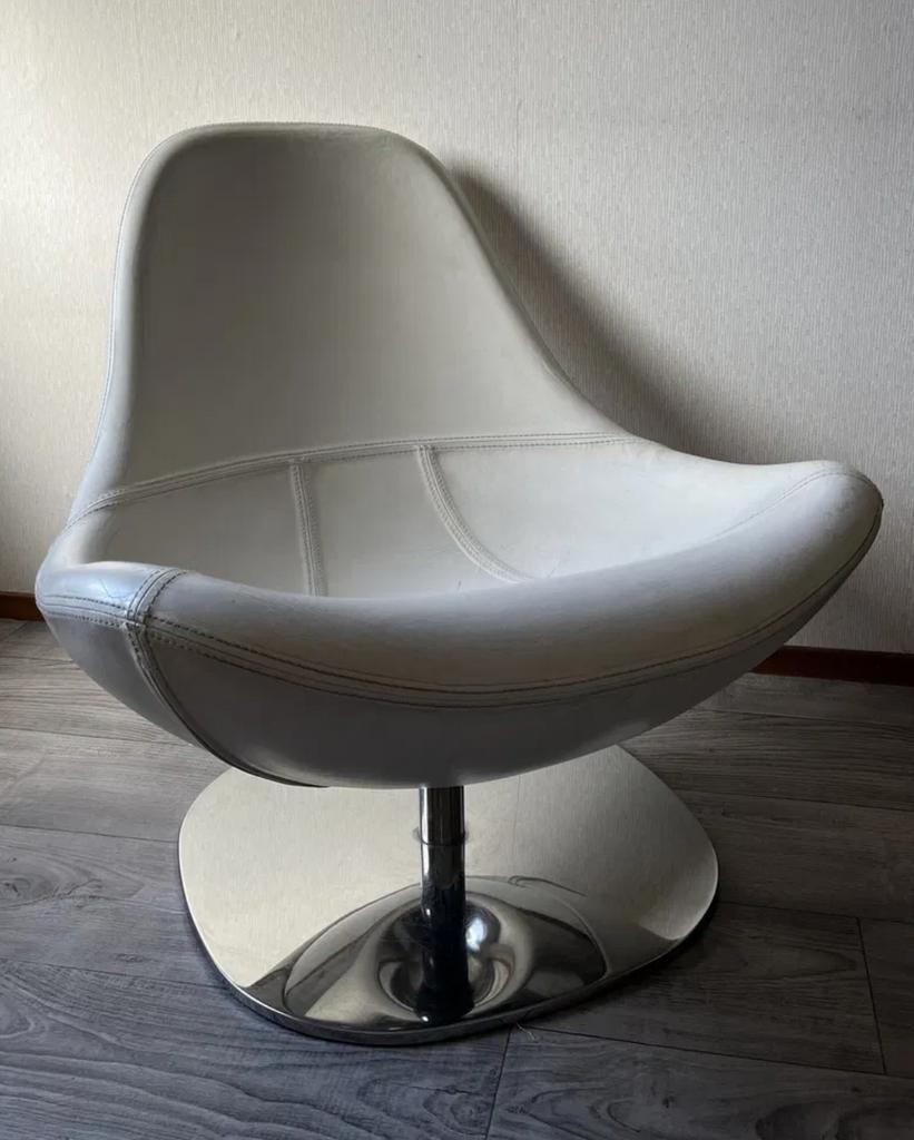Ikea Tirup fauteuil wit, Ophalen, Gebruikt, Leer, 75 tot 100 cm