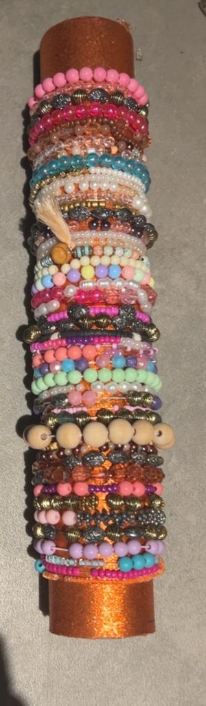 Grote collectie kleurrijke armbanden, Overige materialen, Gebruikt, Overige kleuren, Ophalen of Verzenden