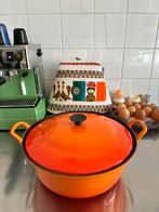 Le Creuset Braadpan Gietijzer Oranje Vintage 28 cm., Huis en Inrichting, Keuken | Potten en Pannen, Gietijzer, Ophalen of Verzenden