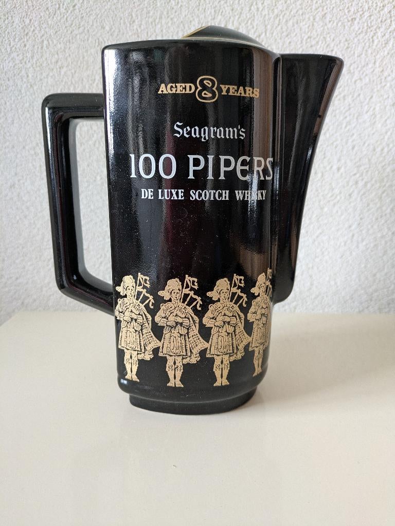 Whisky kan Seagram's 100 PIPERS Scotch Whisky, Verzamelen, Ophalen of Verzenden, Zo goed als nieuw, Gebruiksvoorwerp