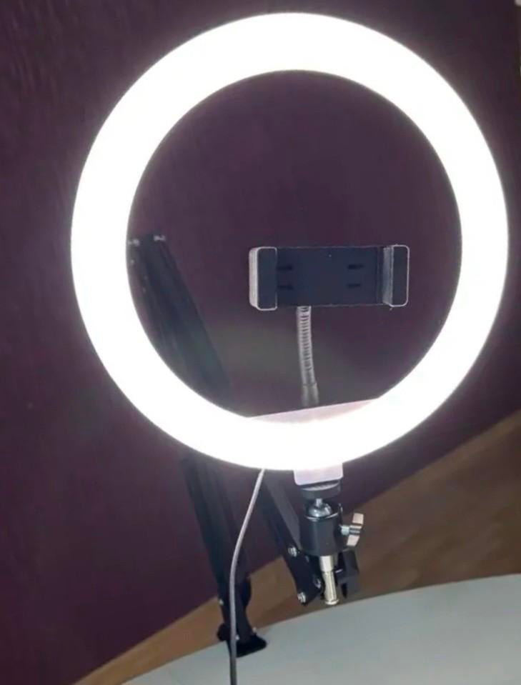 Ringlamp licht telefoon vlog tiktok video light tafel klem, Ophalen of Verzenden, Zo goed als nieuw