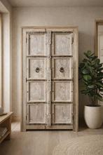 Japandi Ibiza Kast - Uniek Houten Opbergmeubel, Huis en Inrichting, Ophalen, 50 tot 100 cm, Zo goed als nieuw, 150 tot 200 cm