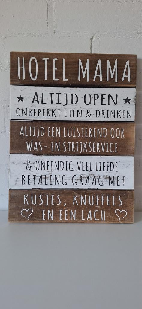 Houten tekstbord, Ophalen