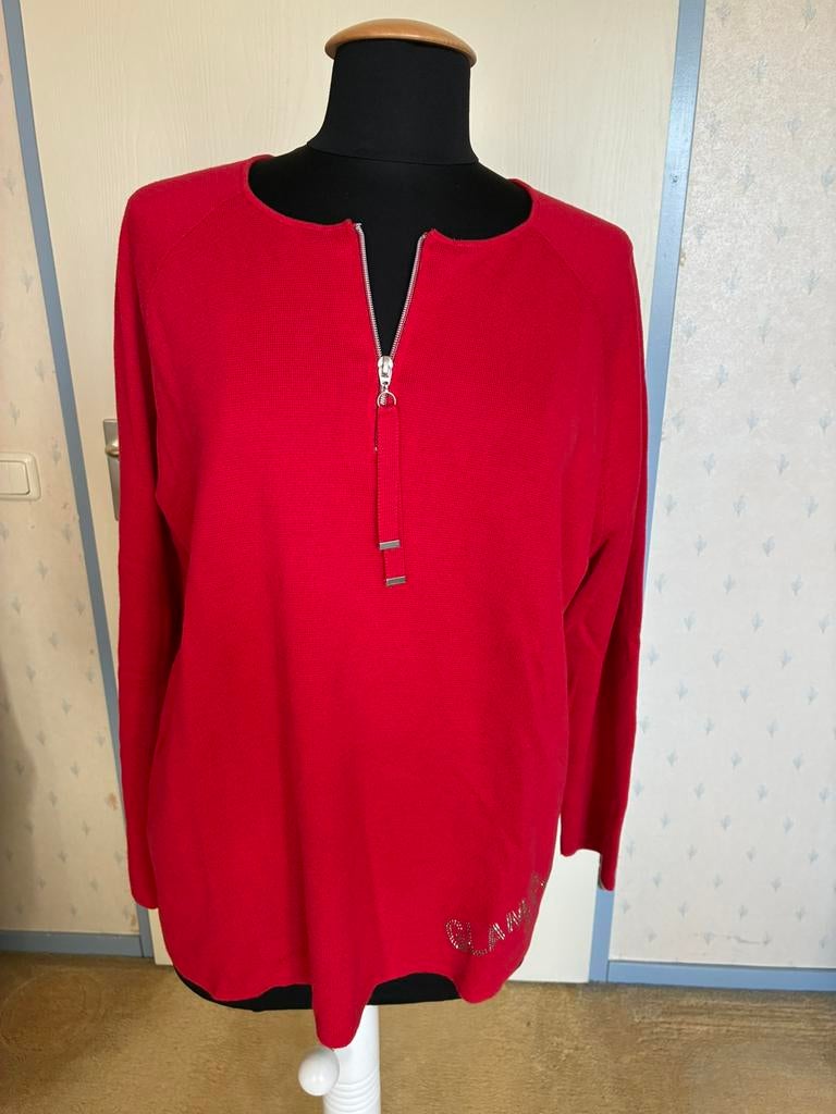 245 Nieuwe trui van Monari in maat 46, Kleding | Dames, Verzenden, Nieuw, Maat 46/48 (XL) of groter, Rood