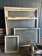 Diverse ramen, waaronder thermopane glas, Ophalen, Gevelraam of Ruit, Gebruikt, 80 tot 120 cm