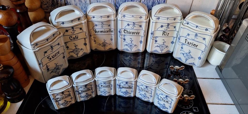 Boch Servies: Vintage Keukenpotten Set 12 delig !, Antiek en Kunst, Ophalen of Verzenden