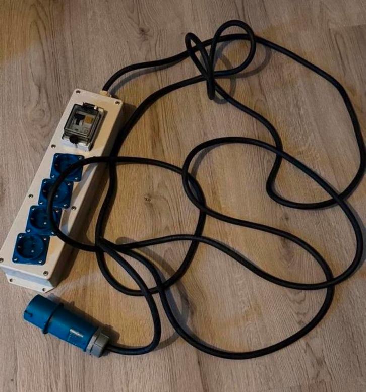 Camping Verdeelblok met aardlek en CEE stekker, Caravans en Kamperen, Kampeeraccessoires, Zo goed als nieuw, Ophalen of Verzenden