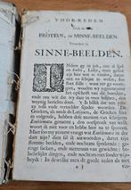 Antiek boek 1745 J. Cats - Proteus Minnebeelden Sinnebeelden, Ophalen of Verzenden, J. Cats