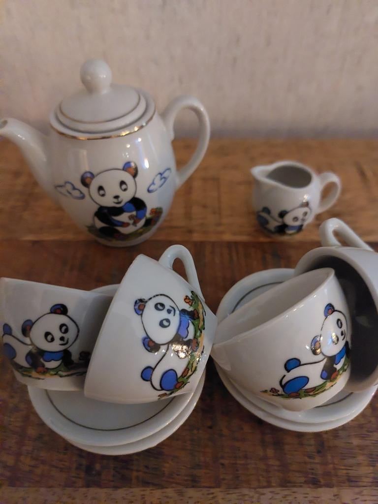 Panda Servies - Schattig en Compleet!, Ophalen of Verzenden, Zo goed als nieuw