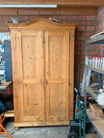 Antieke grenen kast, massief hout, Ophalen