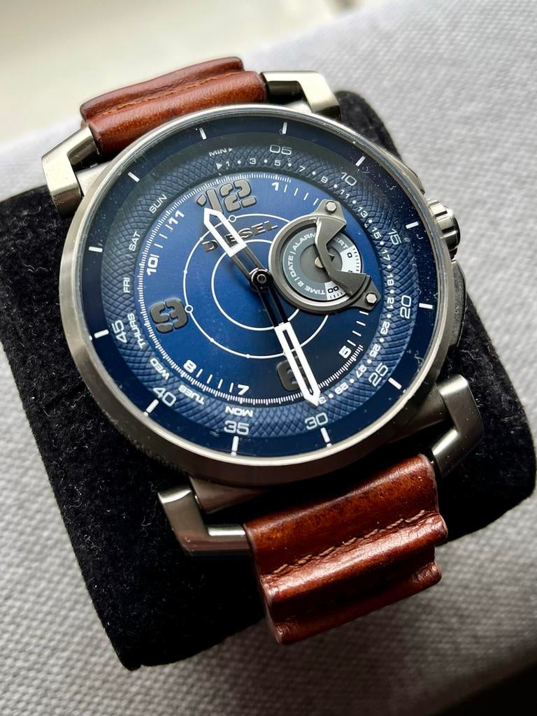 Zeer nette Diesel OnTime hybride smartwatch DT100300QQQ, Blauw, Slaap, Ophalen of Verzenden, Zo goed als nieuw