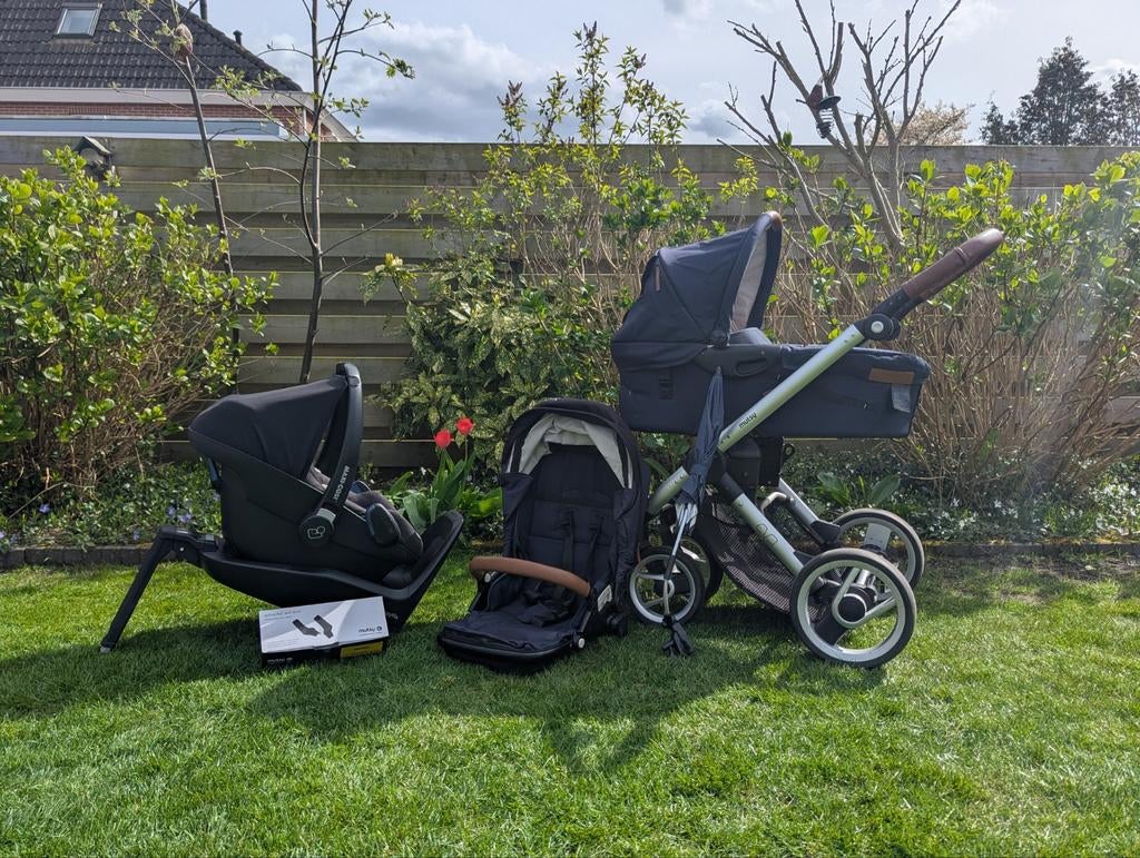 Mutsy EVO Blauw Kinderwagen Buggy Maxi-cosi, Kinderen en Baby's, Kinderwagens en Combinaties, Ophalen, Gebruikt, Combiwagen, Mutsy