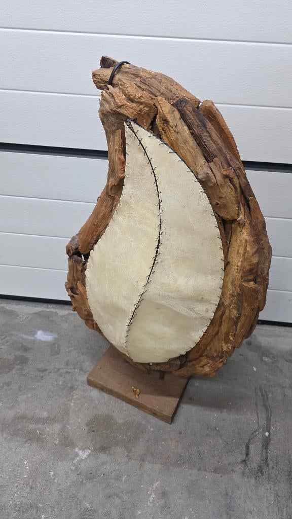 Boomstam lamp, Ophalen, Zo goed als nieuw, Hout, Minder dan 100 cm