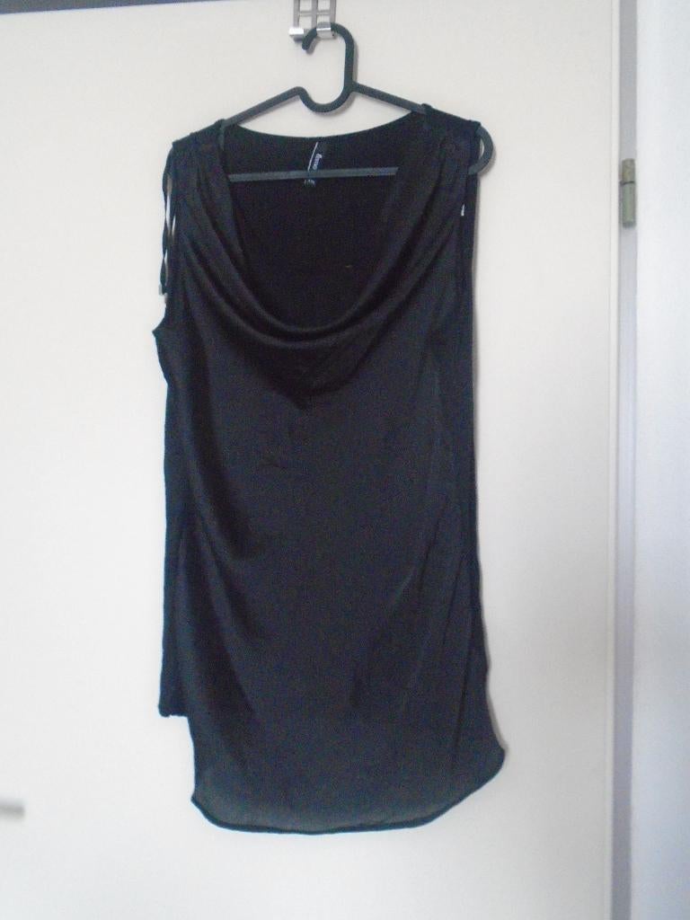 Flame Prachtige Zwart Top Tuniek met Waterval Kraag maat XXL, Kleding | Dames, Grote Maten, Verzenden, Flame, Zo goed als nieuw