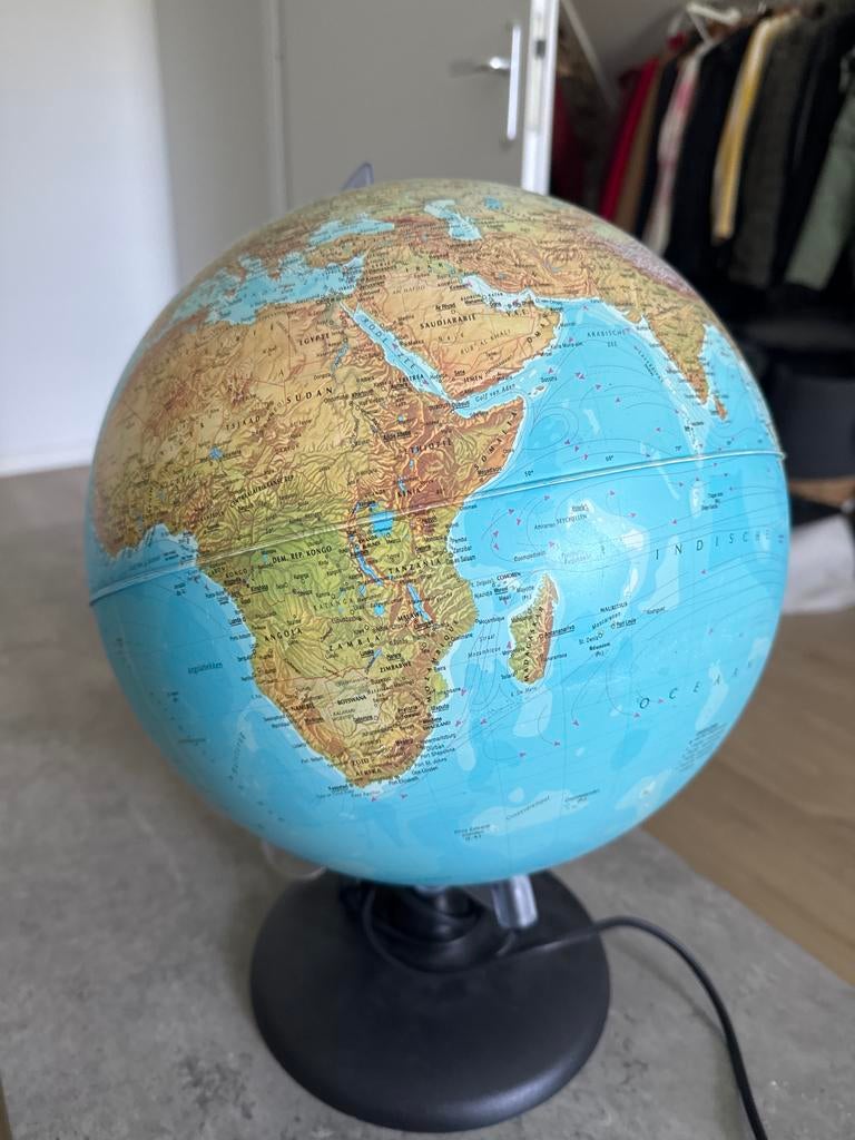 Wereldbol lamp, Huis en Inrichting, Woonaccessoires | Wereldbollen, Ophalen, Verlicht, Gebruikt