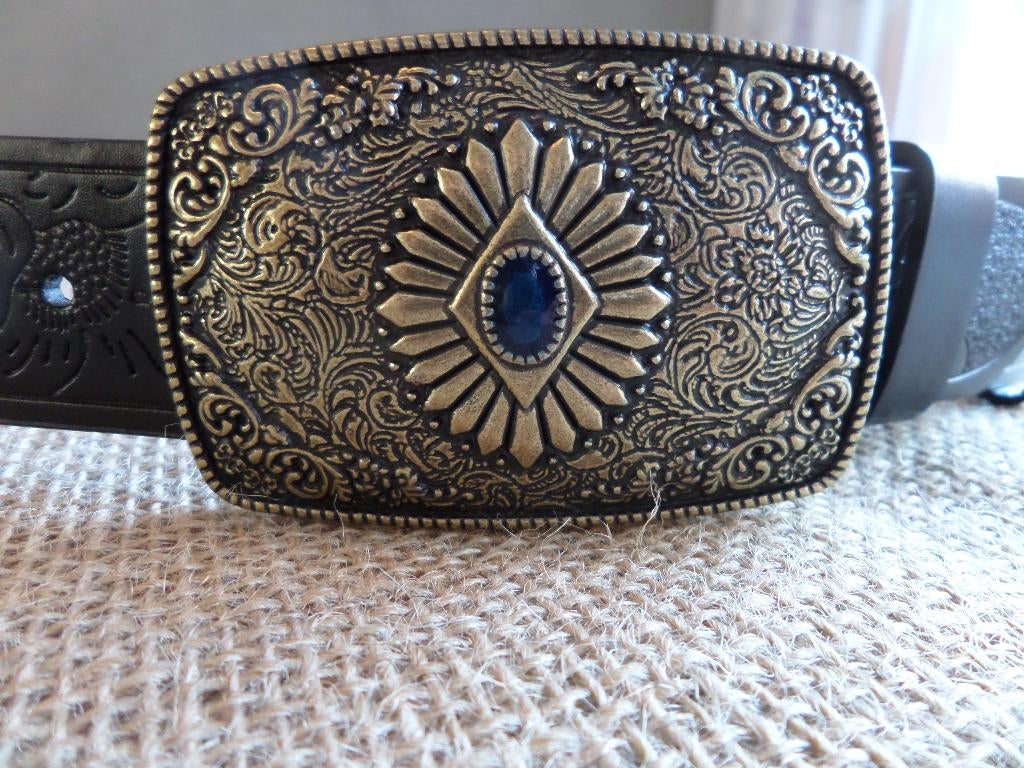 Western stijl gesp en riem., Kleding | Heren, Riemen en Ceinturen, Losse buckle of gesp, Zwart, Nieuw, Ophalen of Verzenden