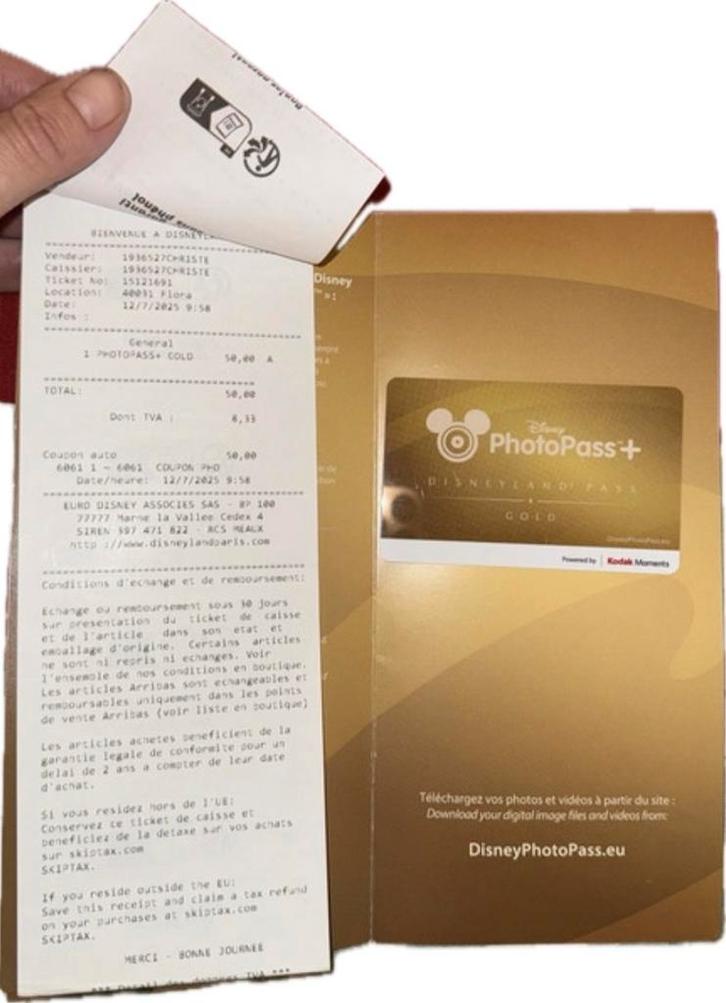 Disneyland Parijs PhotoPass+ Gold, Tickets en Kaartjes, Recreatie | Overige, Drie personen of meer, Ticket of Toegangskaart