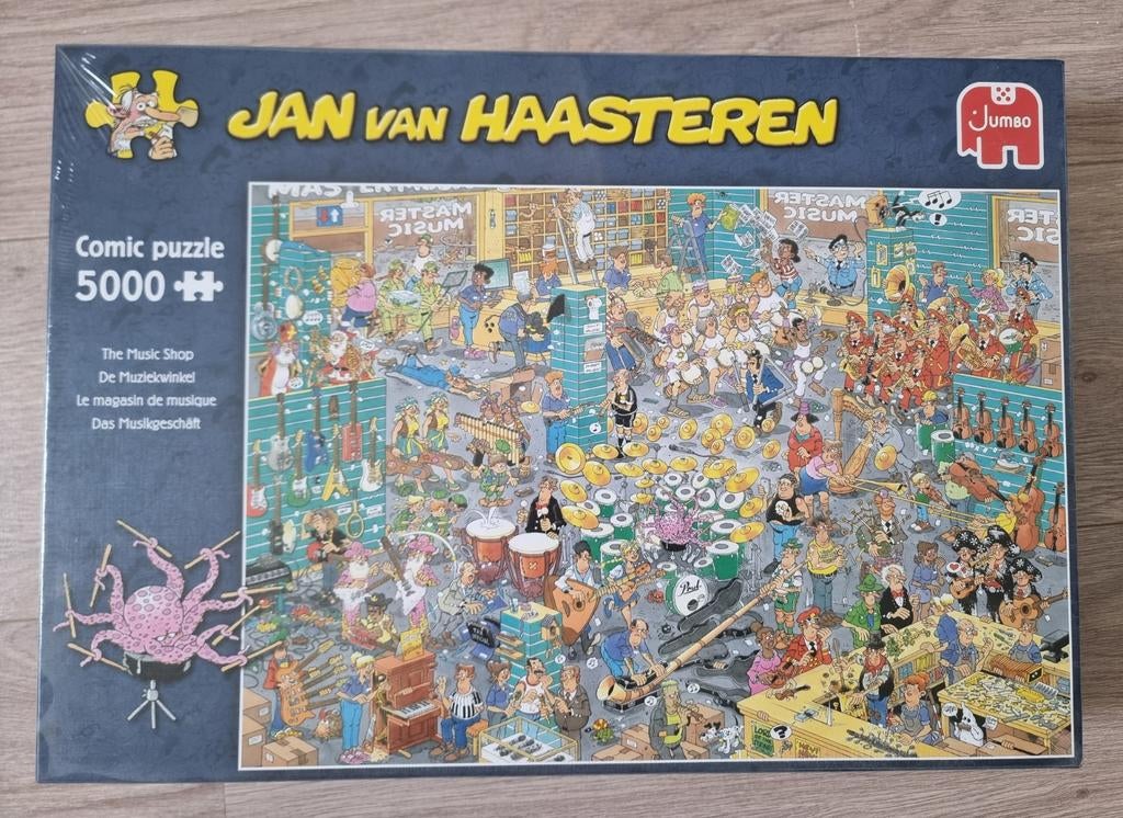 Jan van Haasteren De Muziekwinkel 5000 stukjes, Hobby en Vrije tijd, Denksport en Puzzels, Ophalen of Verzenden, Meer dan 1500 stukjes