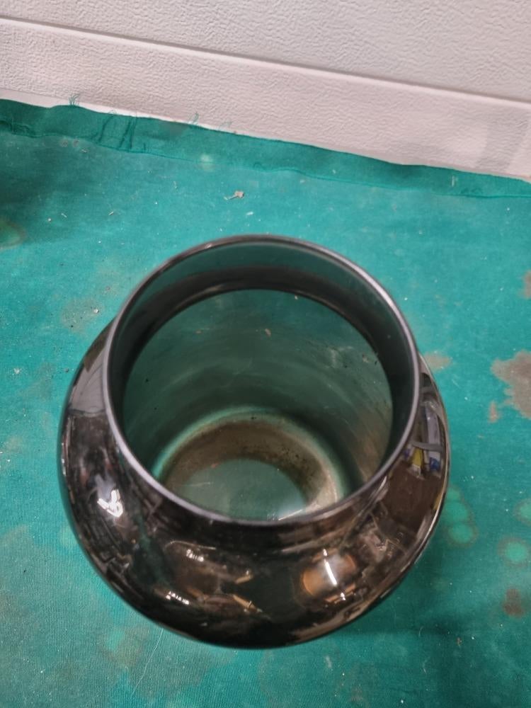 vaas rookglas grijs melkbusvorm glas, Antiek en Kunst, Ophalen of Verzenden