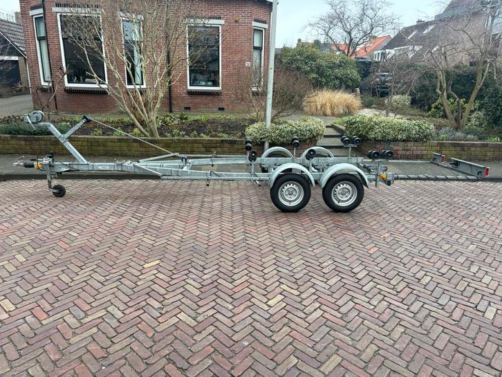Kalf Dubbelasser tandemasser boot trailer 6,30 M 2 ton., Watersport en Boten, Boottrailers, Gebruikt, Overige typen, 1500 tot 3000 kg