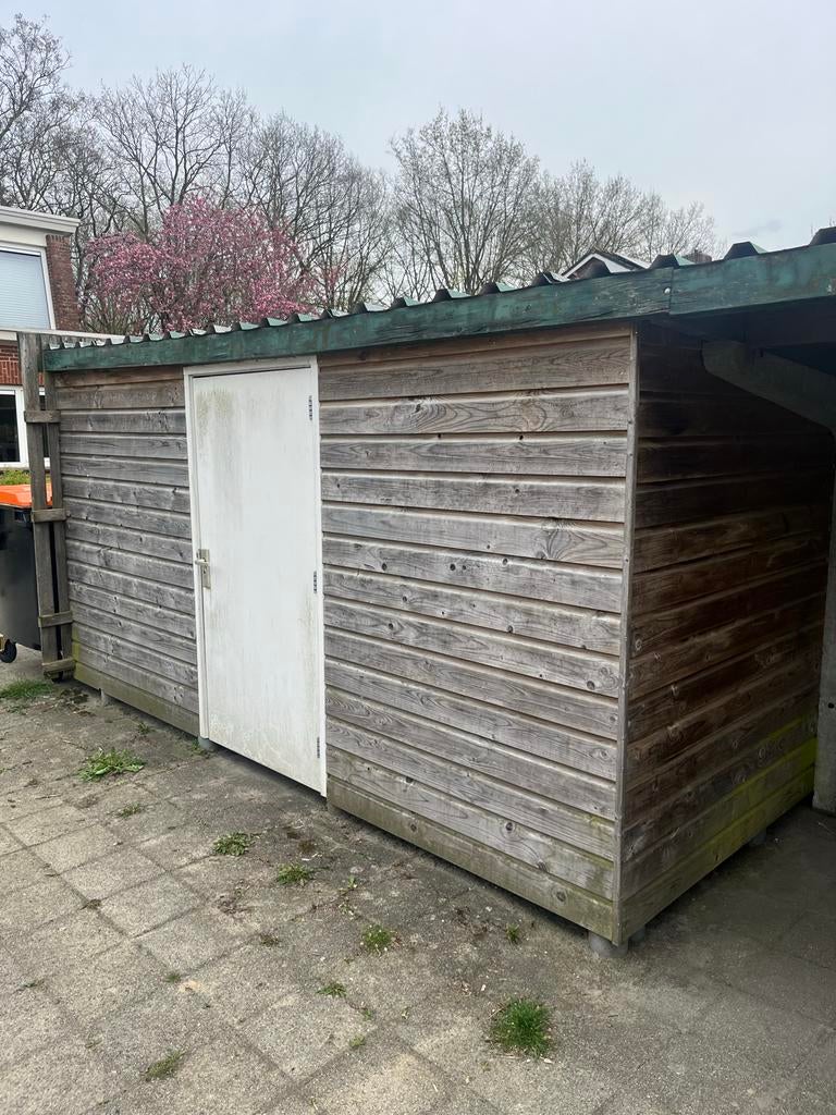Houten schuurtje, Tuin en Terras, Tuinhuizen, Ophalen, Gebruikt, 250 tot 500 cm, Schuur