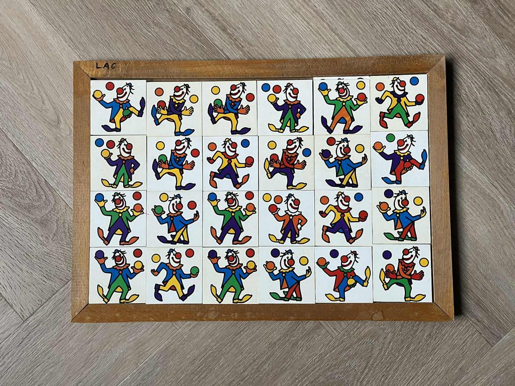 Vintage Puzzel Memo Rolf - Clown schoolmatriaal, Kinderen en Baby's, Speelgoed | Educatief en Creatief, Ophalen of Verzenden, Zo goed als nieuw