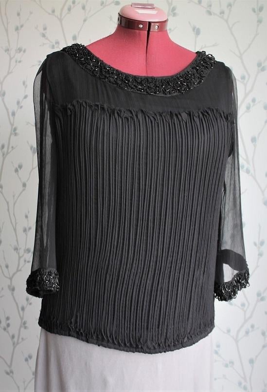 TWIN-SET By Simona Barbieri Zwarte (Feest-) Blouse maat M, Maat 38/40 (M), TWIN-SET By Simona B., Zwart, Ophalen of Verzenden