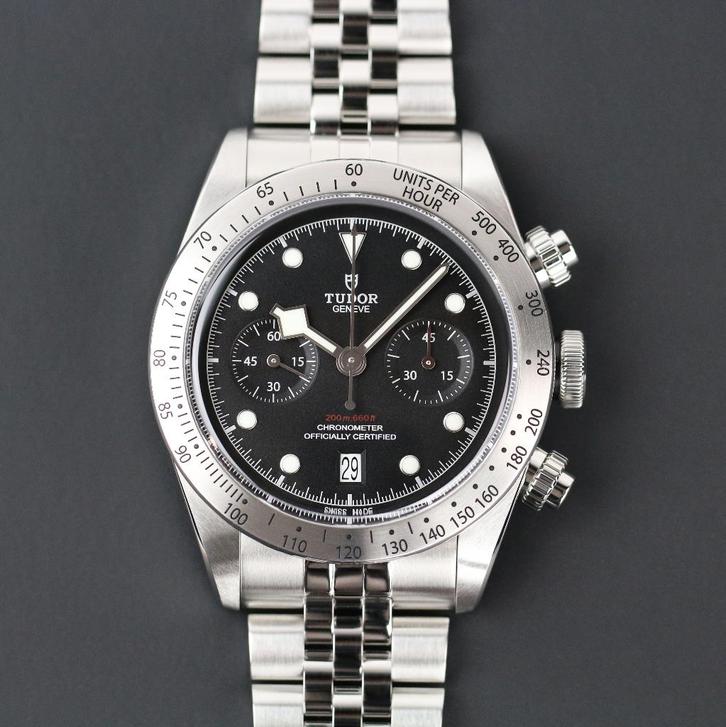 Tudor Black Bay Chronograph 41 (Zeer goed/ 2025), Sieraden, Tassen en Uiterlijk, Horloges | Heren, Zo goed als nieuw, Polshorloge