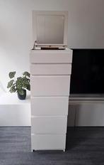 IKEA MALM ladekast met spiegel (wit, 6 lades), Ophalen, Gebruikt
