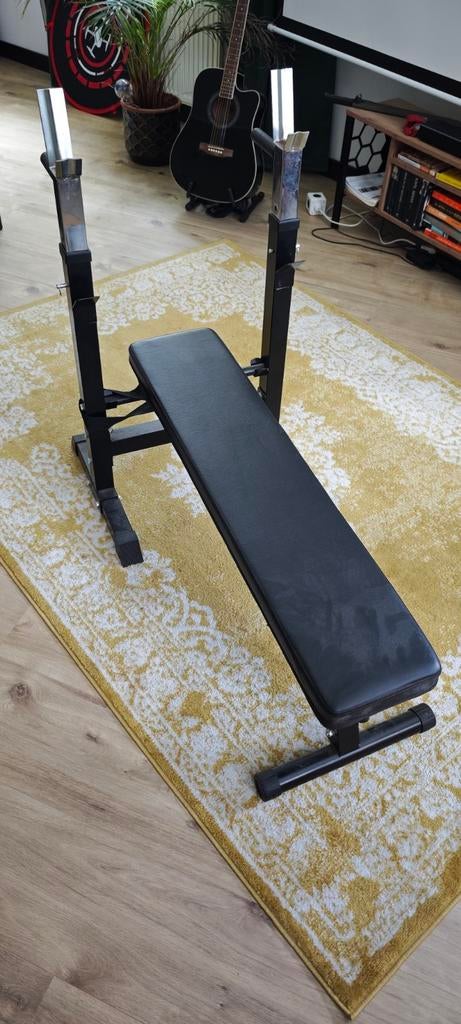 Verstelbare Halterbank met Haltersteunen, Sport en Fitness, Fitnessmaterialen, Ophalen, Gebruikt, Rug, Fitnessbank