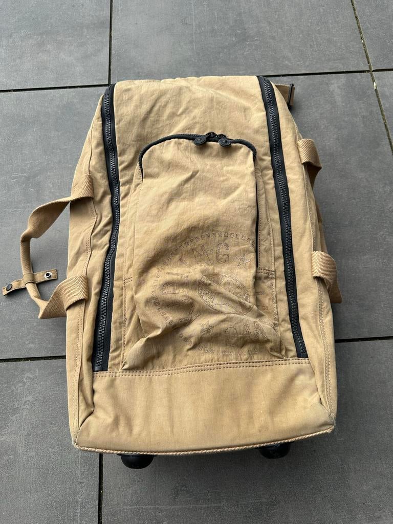 Handige bruine Kipling trolley tas, Wieltjes, Gebruikt, 20 tot 30 cm, Bruin