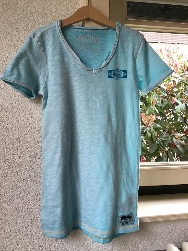 Vingini Shirt lichtblauw maat 140, Kinderen en Baby's, Kinderkleding | Maat 140, Ophalen of Verzenden, Zo goed als nieuw, Jongen