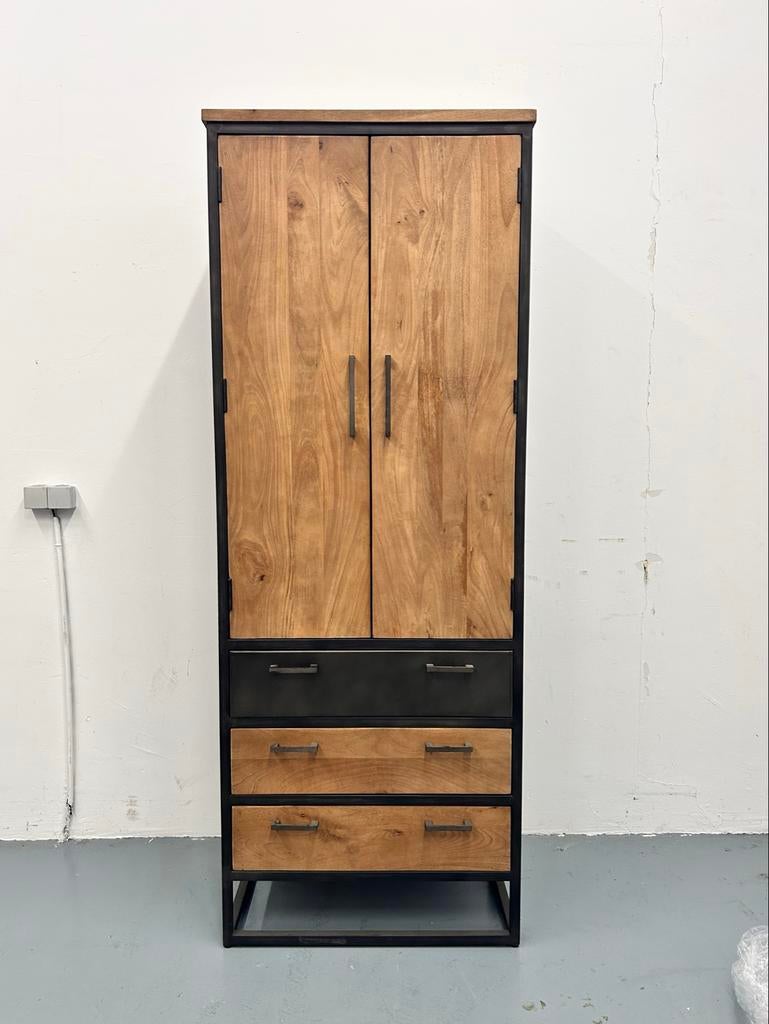 Prachtige acaciahouten opbergkast van Pronto Wonen, Ophalen, 200 cm of meer, Nieuw, 50 tot 100 cm