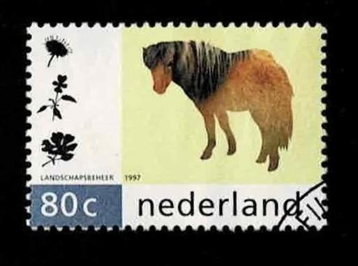 postzegel 1711 Nederland paard Shetlandpony, Ophalen of Verzenden, Na 1940, Gestempeld