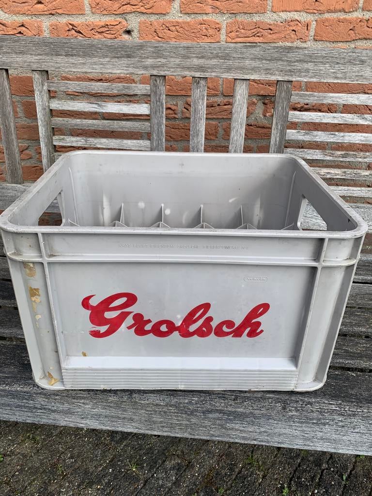 Vintage Grolsch beugel bierkrat uit 1983, Ophalen of Verzenden, Gebruikt, Verpakking