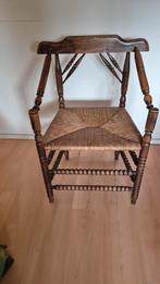 Antieke Nederlandse Knobbelstoel met Biezen Zitting, Ophalen