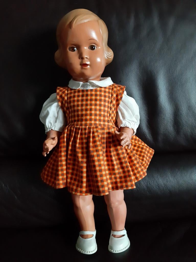 Celluloid pop 42 cm. Storch, Verzamelen, Poppen, Gebruikt, Pop, Ophalen of Verzenden