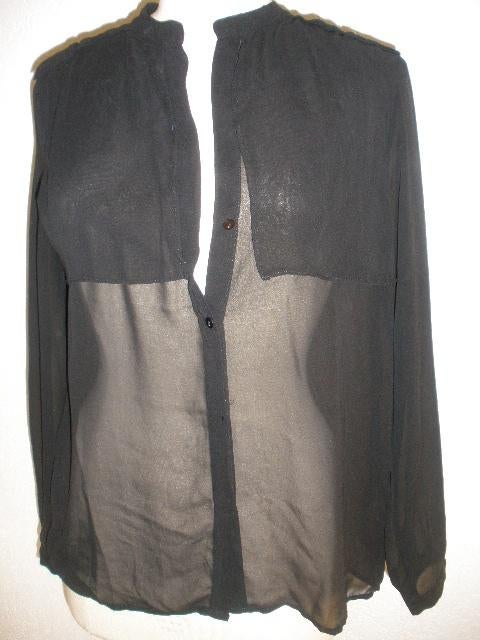 MANGO MNG Suit bloes zwart voile maat L - nieuw -, Maat 38/40 (M), Mango, Zwart, Nieuw