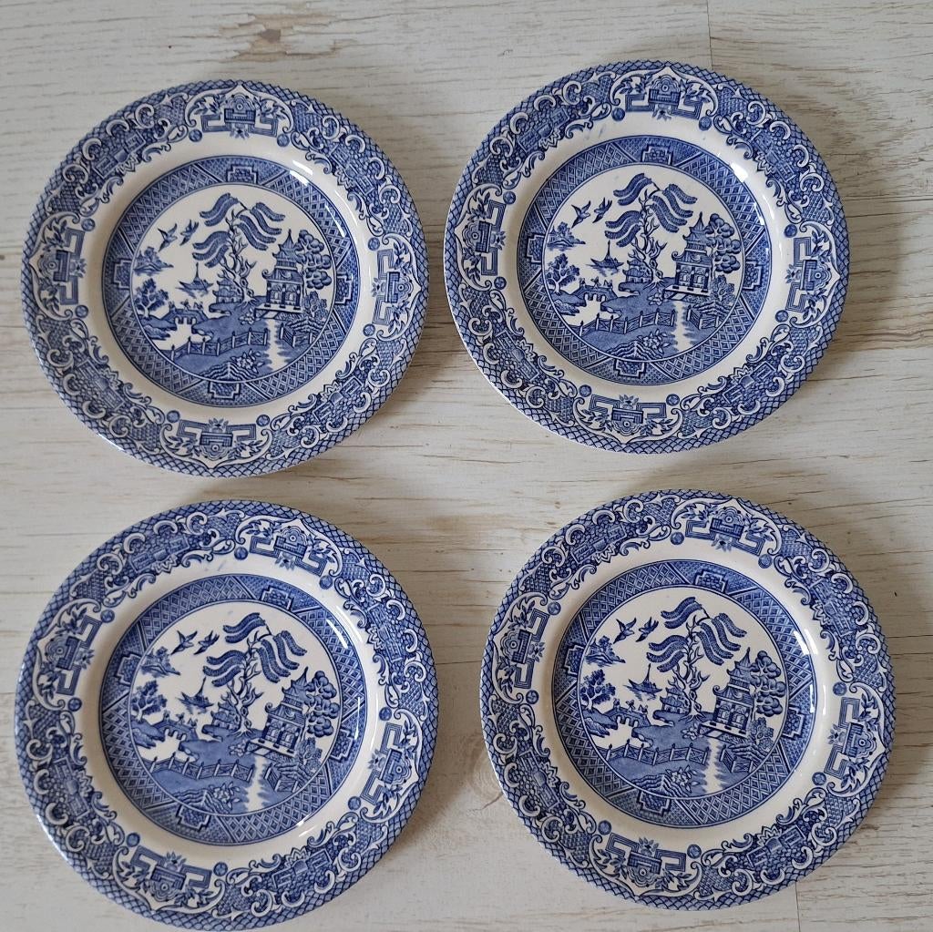Blauw wit servies onderdelen met “Willow” patroon, Ophalen of Verzenden, Zo goed als nieuw, Overige stijlen, Kop(pen) en/of Schotel(s)