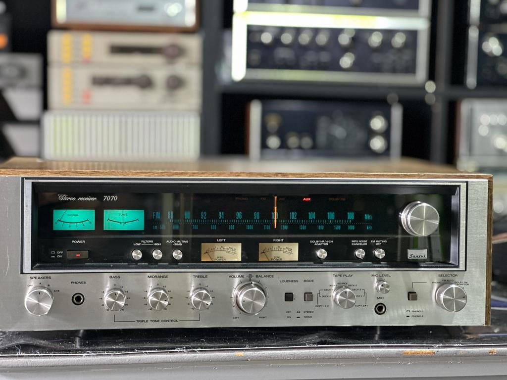 Sansui 7070 Stereo Receiver.Topklasse Perfect Werkend, Overige merken, Sansui, Tuner of Radio, MP3-aansluiting