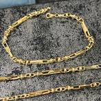 14 karaat gouden ketting met armband versace schakel monte, Ophalen of Verzenden, Nieuw, Goud