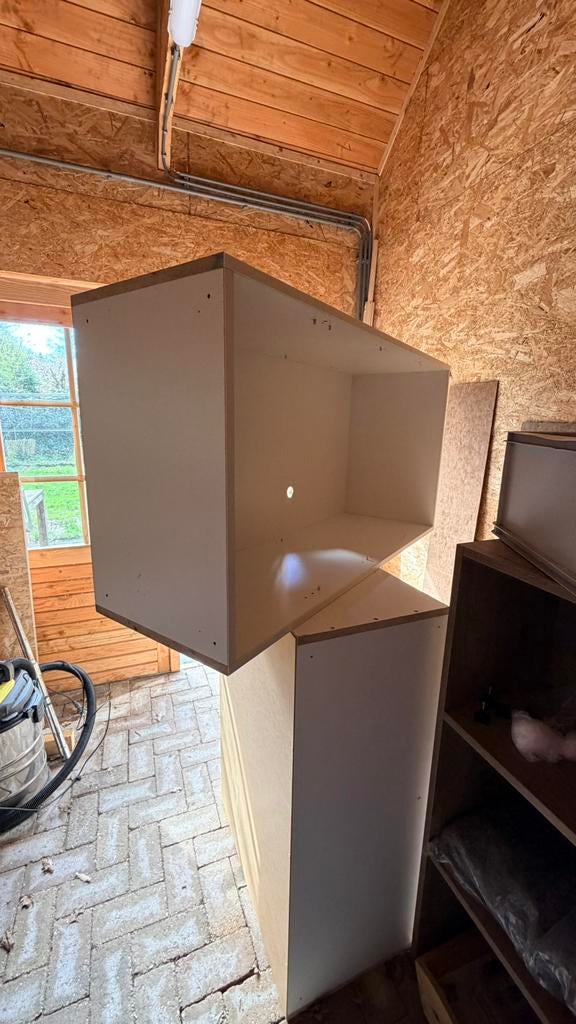 MDF kast elementen, twee stuks + planken, Ophalen, Zo goed als nieuw, 25 tot 50 cm, 100 tot 150 cm