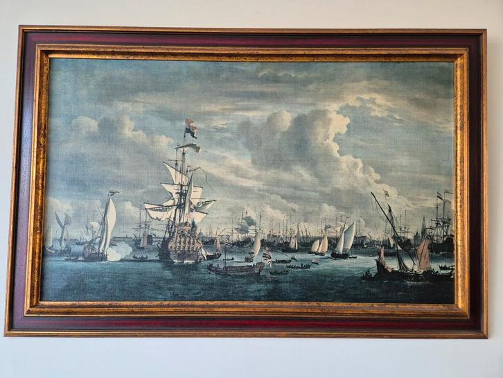 Maritiem Schilderij: Hollandse Schepen op Zee, Antiek en Kunst, Kunst | Schilderijen | Klassiek, Ophalen