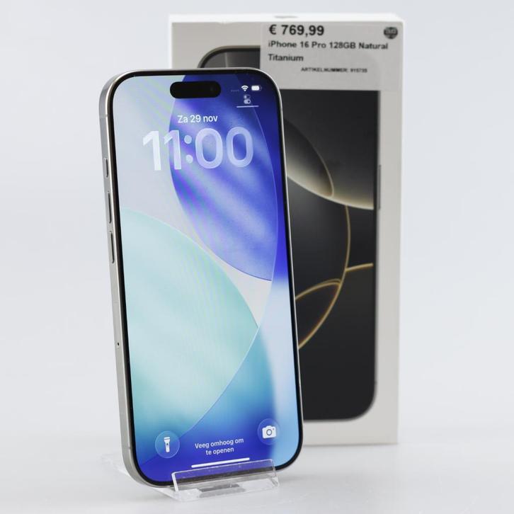 iPhone 16 Pro 128GB Natural Titanium ACTIE, Telecommunicatie, Mobiele telefoons | Apple iPhone, Zo goed als nieuw