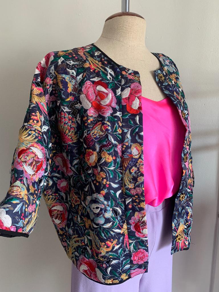 Essentiel Antwerp vest jas jack bloem print multi 38= M/L, Kleding | Dames, Maat 38/40 (M), Overige kleuren, Verzenden, Zo goed als nieuw